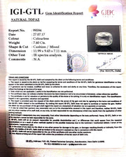 8.22 ratti White Topaz with Govt Lab certificate-(1665)